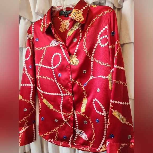 Women's Kasper Button Down Blouse Size Six - Picture 6 of 6